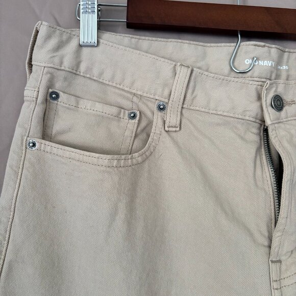 Old Navy Mens 5 Pocket Slim Light Khaki Built in Flex 34X30 Preppy Office Casual - Picture 4 of 12